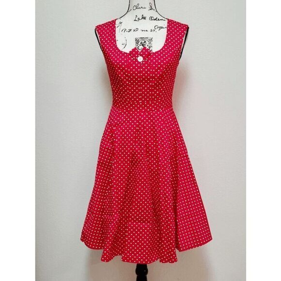 ❤️ Pinup 1950s Retro Red Polka Dot Disney Minnie Mouse Dress S, XL NWT - Picture 7 of 17
